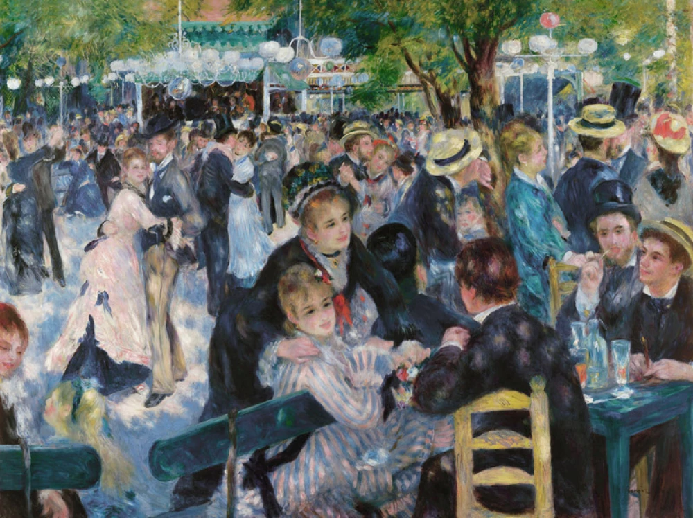 Dance at Le Moulin de la Galette door Auguste Renoir