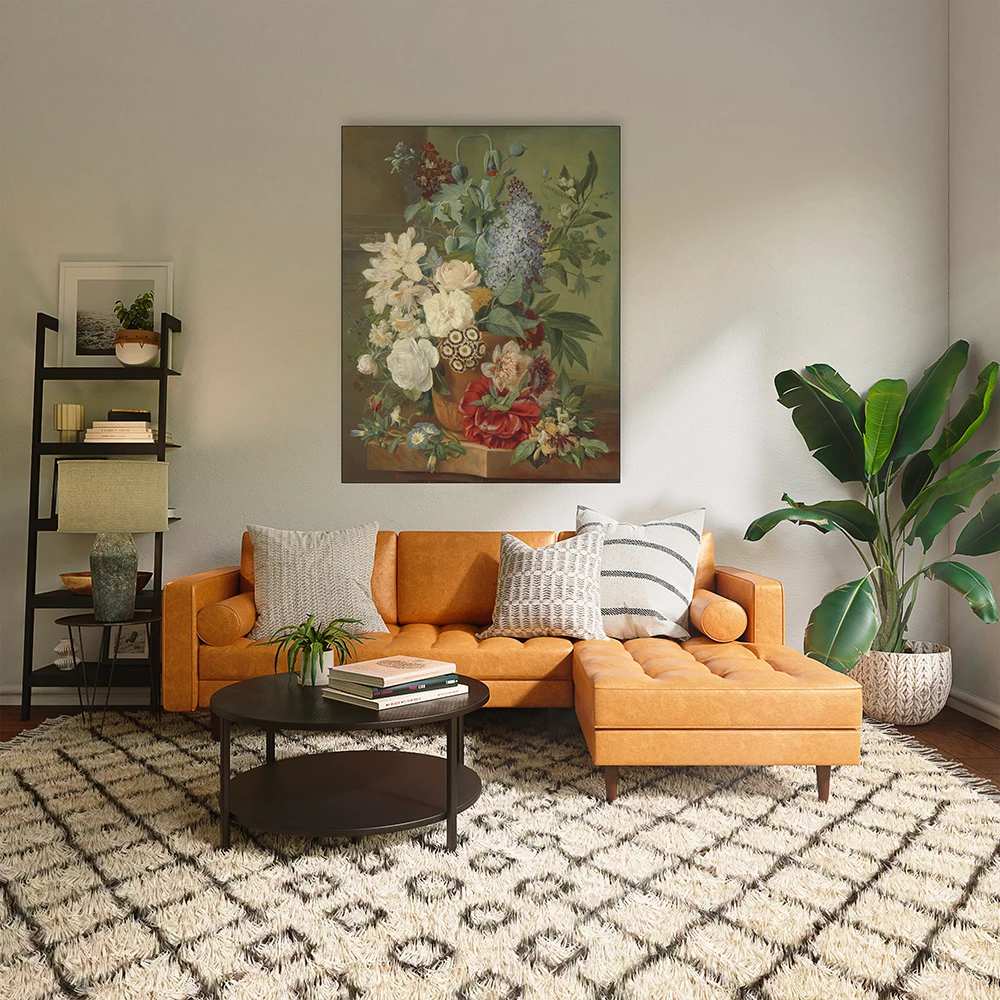 Bloemen in een terracotta vaas door Eelke Jelles Eelkema