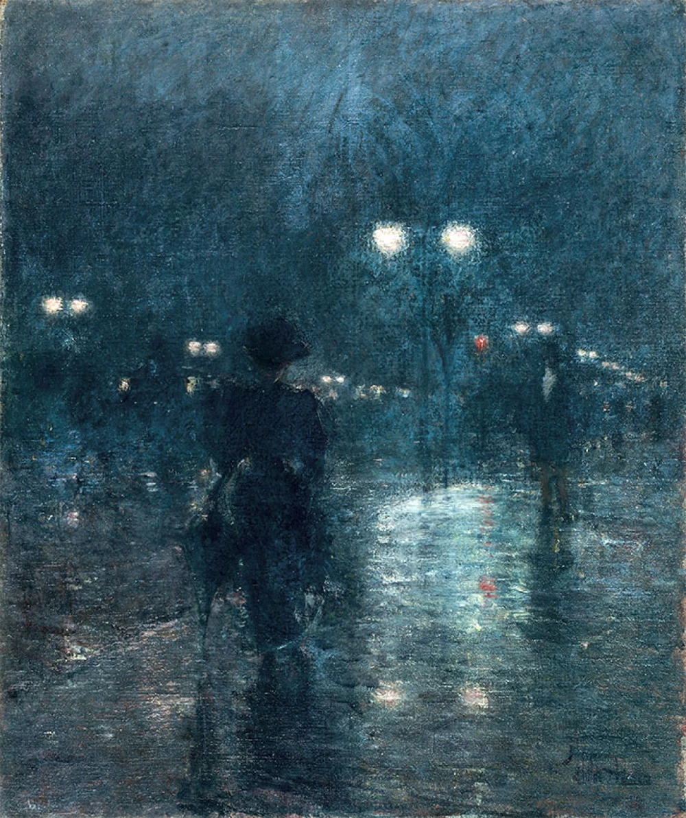Fifth Avenue Nocturne door Childe Hassam