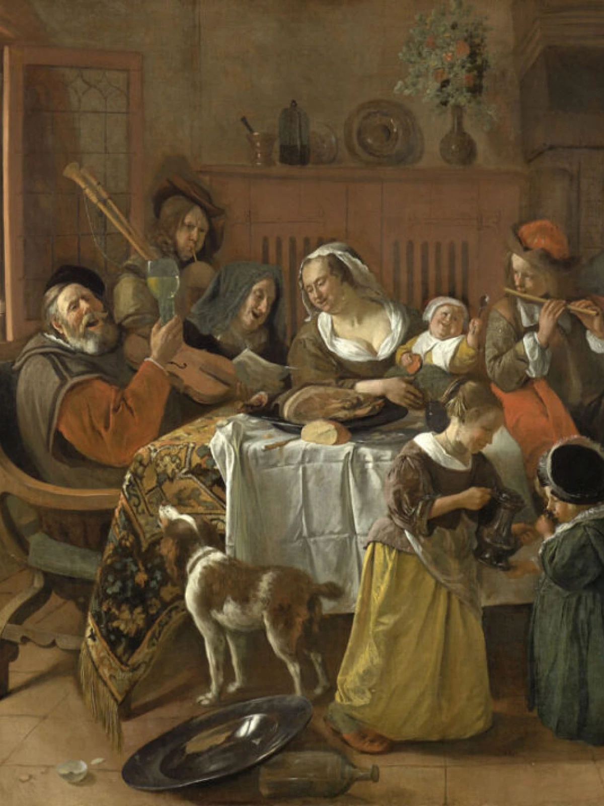 Het vrolijke huisgezin door Jan Steen