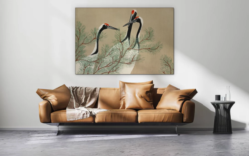 Cranes from Momoyogusa door Kamisaka Sekka