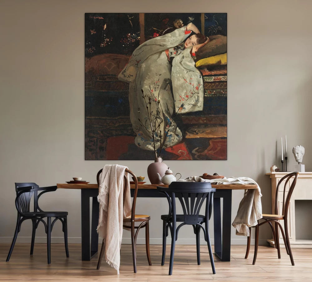 Meisje in witte kimono door George Hendrik Breitner