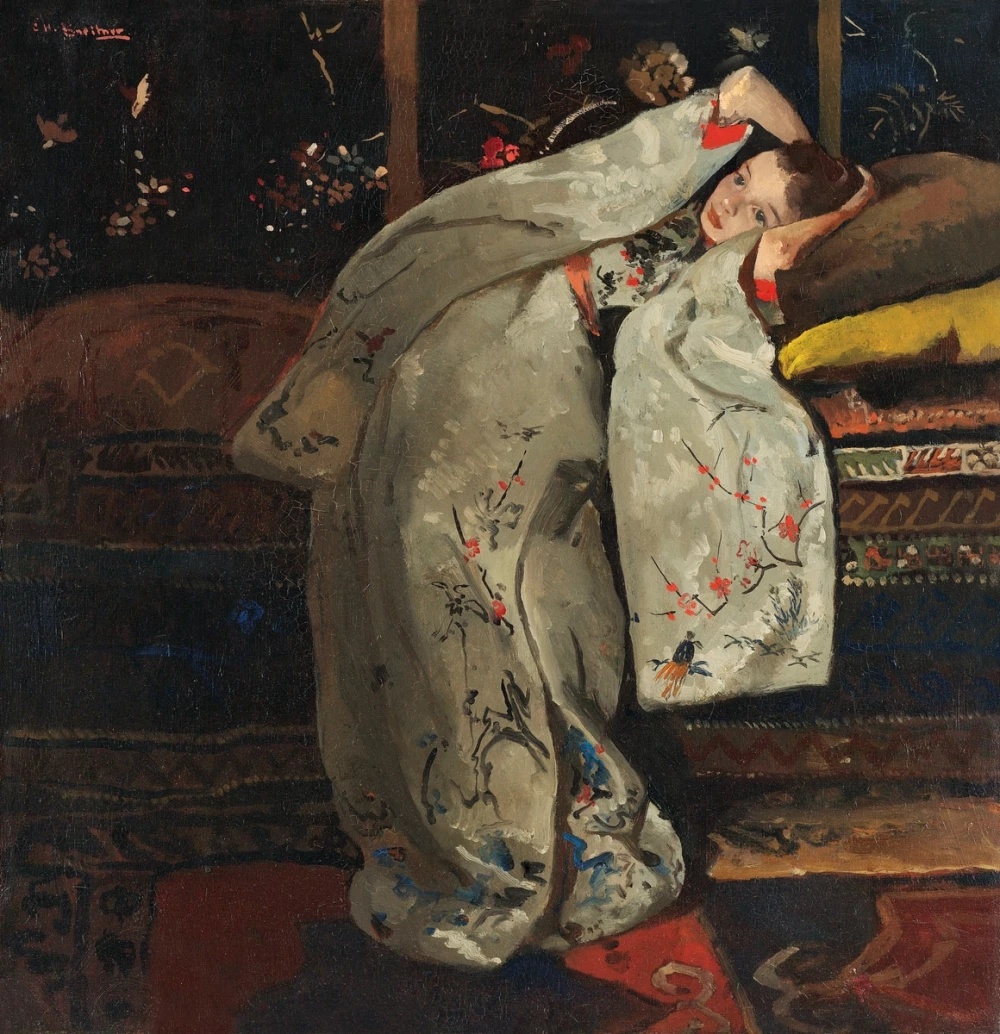 Meisje in witte kimono door George Hendrik Breitner