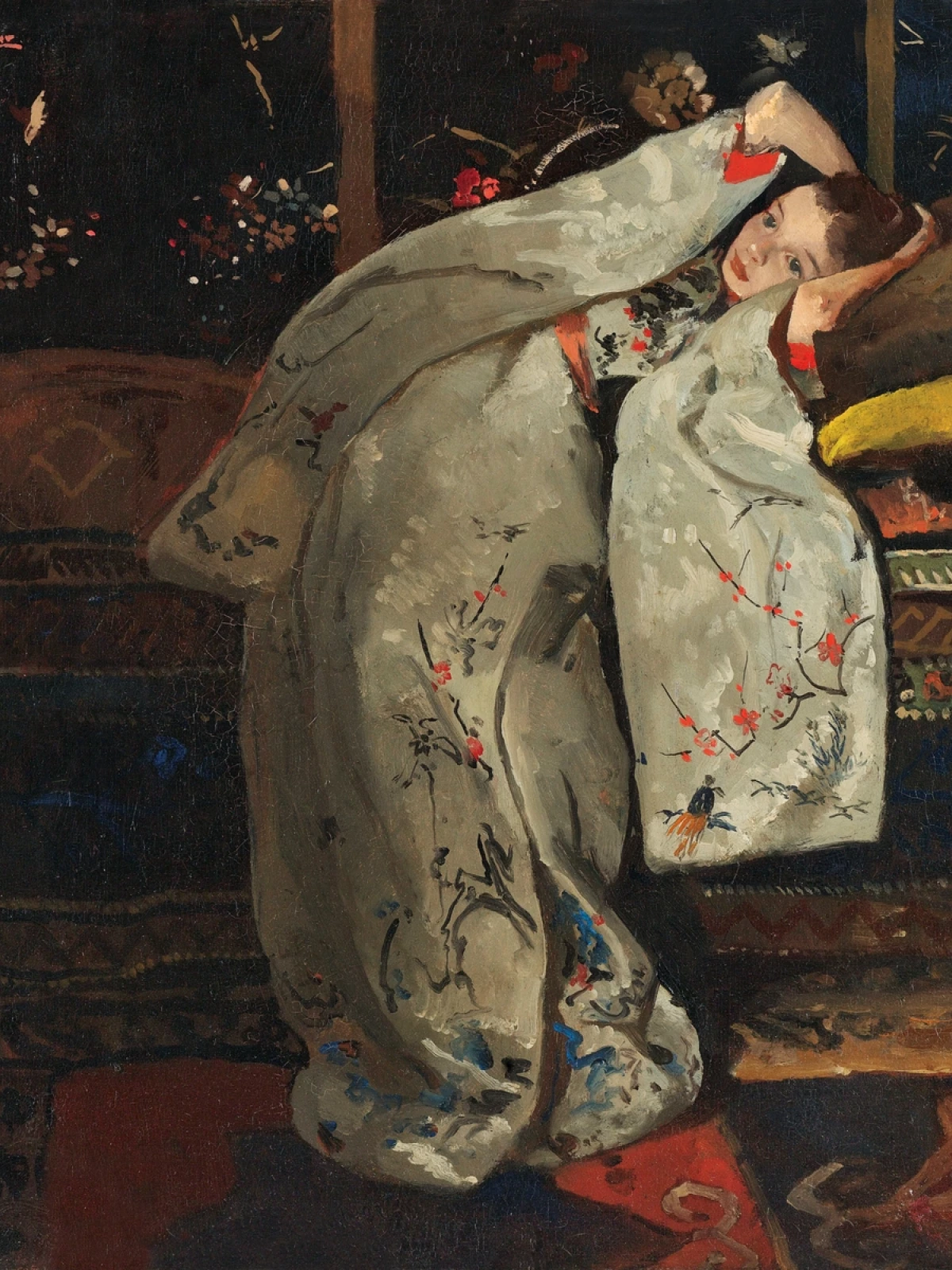Meisje in witte kimono door George Hendrik Breitner