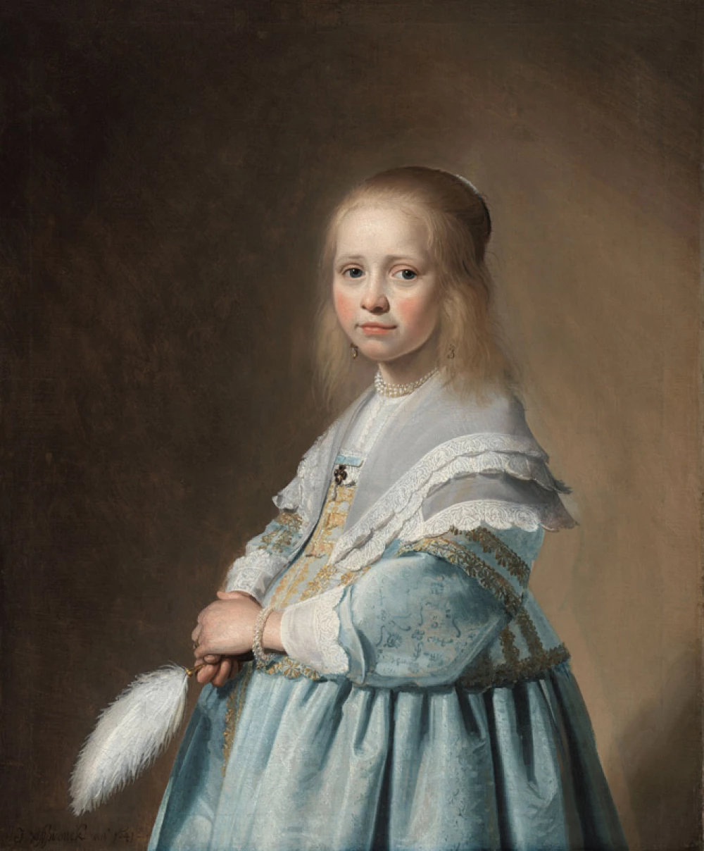 Portret van een meisje in het blauw door Johannes Cornelisz. Verspronck