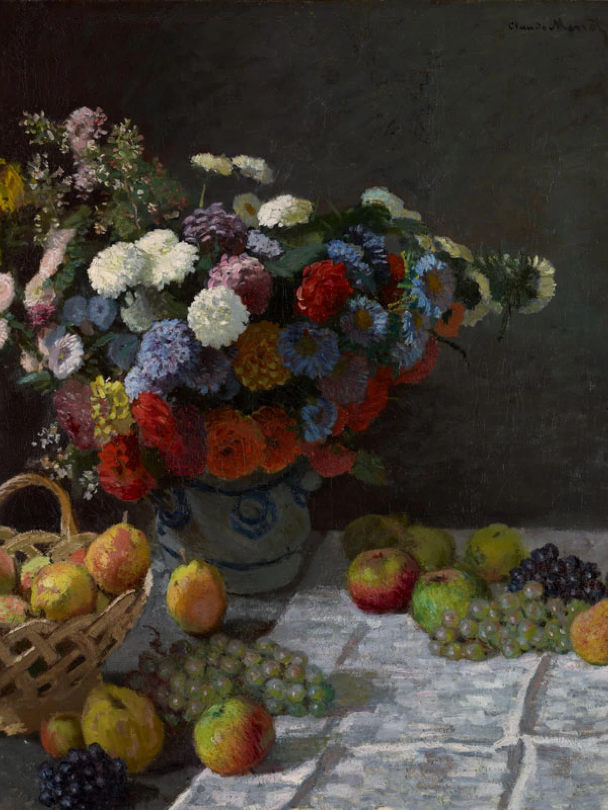 Still Life with Flowers and Fruit door Claude Monet