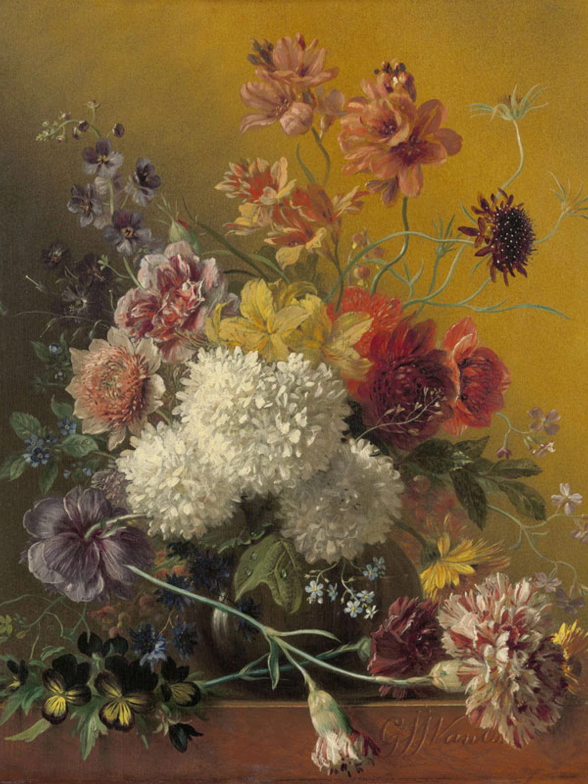 Stilleven met bloemen door Georgius Jacobus Johannes van Os