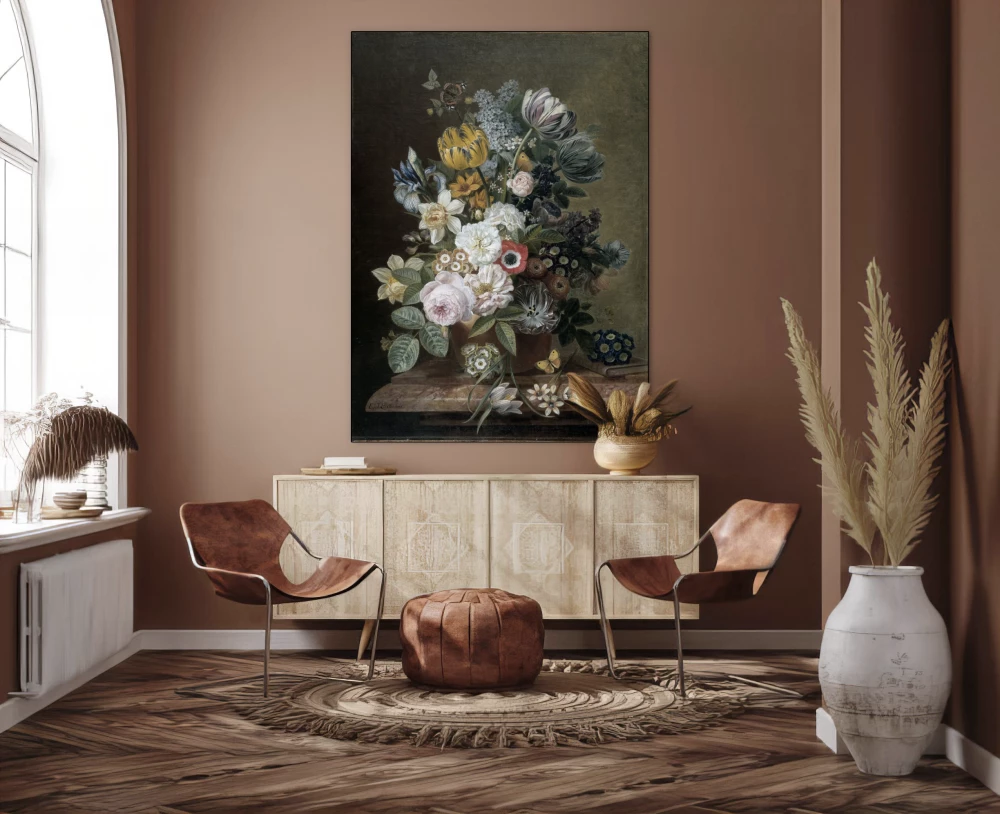 Stilleven met bloemen door Eelke Jelles Eelkema