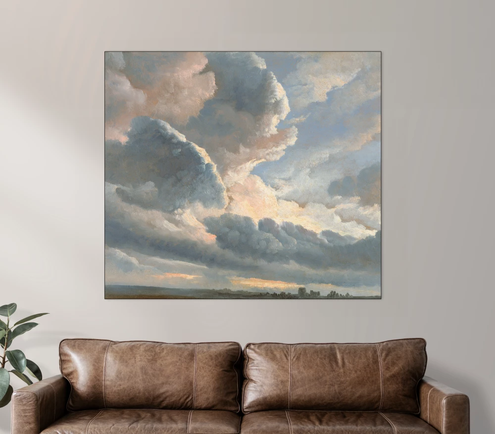 Studie van wolken met een zonsondergang in de buurt van Rome door Simon Alexandre Clément Denis