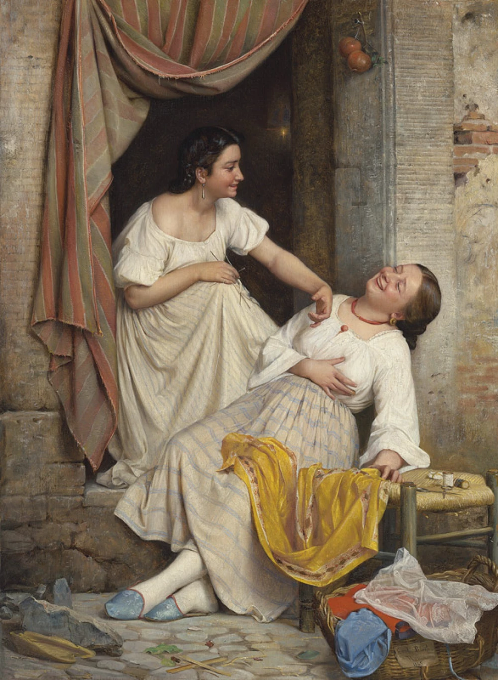 To leende piger door Carl Bloch