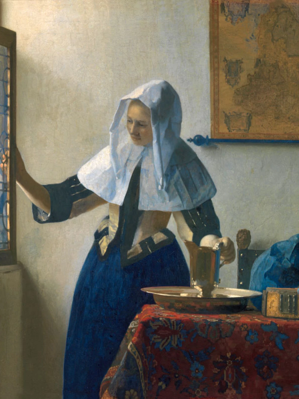 Vrouw met waterkan door Jan Vermeer